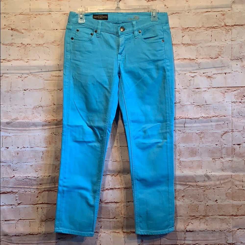 J. Crew cropped matchstick jeans sz 26 Scuba blue